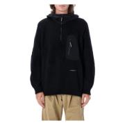 Zwarte Gebreide Hoodie Aw24 And Wander , Black , Heren