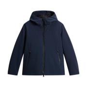 Blauwe gewatteerde jas met ritssluiting Woolrich , Blue , Heren