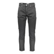 Zwarte Heren Jeans met 5 Zakken Calvin Klein , Black , Heren