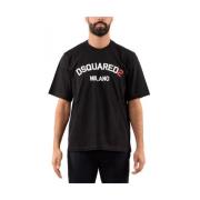 Heren T-shirt Dsquared2 , Black , Heren