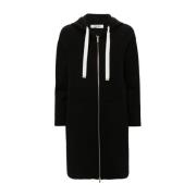 Tijdloze Zwarte Jas met Capuchon Max Mara , Black , Dames