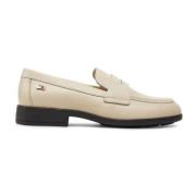 Klassieke Beige Loafers Slip On Stijl Tommy Hilfiger , Beige , Dames