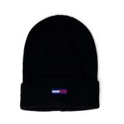 Zwarte Katoenen Pet Stijlvol Herfst/Winter Tommy Hilfiger , Black , Da...