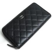 Pre-owned Leather wallets Chanel Vintage , Black , Dames