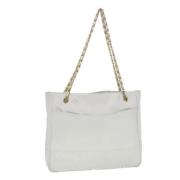 Pre-owned Leather chanel-bags Chanel Vintage , White , Dames