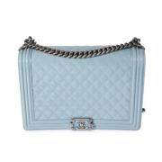 Pre-owned Leather chanel-bags Chanel Vintage , Blue , Dames