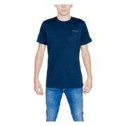 Blauw Ronde Hals T-Shirt Mannen Herfst/Winter Tommy Hilfiger , Blue , ...