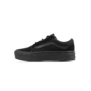 Zwarte Plateau Lage Schoenen voor Vrouwen Vans , Black , Dames