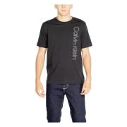 Zwarte Ronde Hals T-Shirt Mannen Calvin Klein , Black , Heren