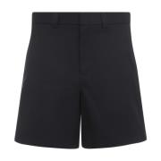 Blauwe Katoenen Twill Shorts Aw24 Gucci , Blue , Heren