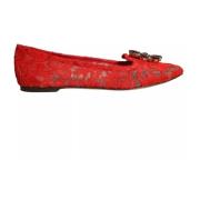 Kristalversierde balletflats Dolce & Gabbana , Red , Dames