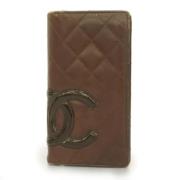 Pre-owned Leather wallets Chanel Vintage , Brown , Dames