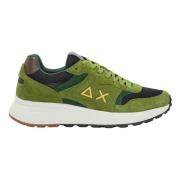 Groene Suède Daddy Sneakers Sun68 , Green , Heren