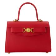 Rode Leren Mini Medusa Tas Versace , Red , Dames