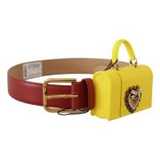 Rode leren riem met gegraveerde gesp Dolce & Gabbana , Red , Unisex