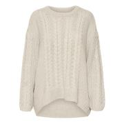 Beige Gebreide Ronde Hals Trui Vero Moda , Beige , Dames