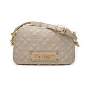 Gewatteerde PU Schoudertas Love Moschino , White , Dames