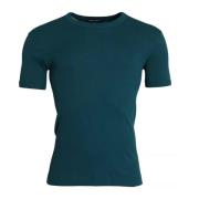 Korte Mouw Katoenen T-shirt Blauw Groen Dolce & Gabbana , Blue , Heren