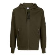 Groene Diagonal Raised Fleece Hoodie C.p. Company , Green , Heren