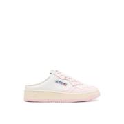 Witte Mules Sneakers Logo Rubber Leer Autry , White , Dames