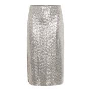 Paillettenrok met zijsplitten Zilver Part Two , Gray , Dames