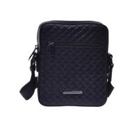 Crossbody bag in black woven print leather Baldinini , Black , Heren