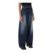 Intense Blauwe Baggy Jeans Haikure , Blue , Dames