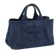 Pre-owned Canvas prada-bags Prada Vintage , Blue , Dames