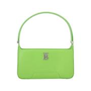 Pre-owned Leather shoulder-bags Burberry Vintage , Green , Dames