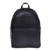 Backpack in black speckled leather Baldinini , Black , Heren