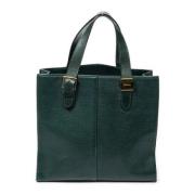 Pre-owned Leather handbags Burberry Vintage , Green , Dames