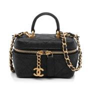 Pre-owned Leather handbags Chanel Vintage , Black , Dames