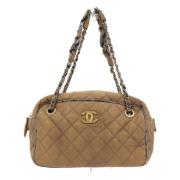 Pre-owned Leather chanel-bags Chanel Vintage , Beige , Dames