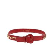 Pre-owned Leather belts Chanel Vintage , Red , Dames