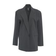 Grijze Blazer voor Vrouwen Aw24 Norma Kamali , Gray , Dames