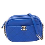 Pre-owned Leather chanel-bags Chanel Vintage , Blue , Dames