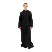 Maxi Coat in gecoate viltwol Walter Van Beirendonck , Black , Heren