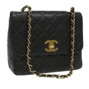 Pre-owned Leather chanel-bags Chanel Vintage , Black , Dames