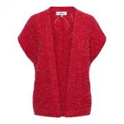 Rood Jacquard Gebreid Vest &Co Woman , Red , Dames