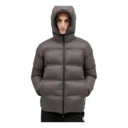 Ripstop Donsjack met Afneembare Capuchon Moncler , Brown , Heren