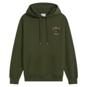 Khaki Bloemen Slogan Hoodie Franse Terry Drole de Monsieur , Green , H...