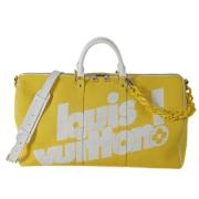 Pre-owned Leather travel-bags Louis Vuitton Vintage , Yellow , Dames