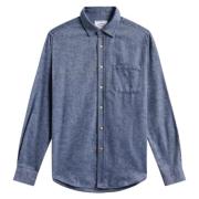 Indigo Shirt met Urea Knopen Portuguese Flannel , Blue , Heren