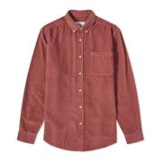 Bordeaux Corduroy Shirt met Urea Knopen Portuguese Flannel , Brown , H...