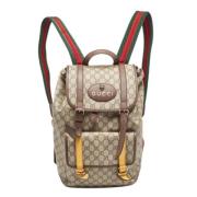 Pre-owned Leather backpacks Gucci Vintage , Yellow , Dames