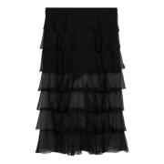 Lange Rok in Trendy Stijl Valentino Garavani , Black , Dames