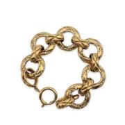 Pre-owned Metal bracelets Chanel Vintage , Yellow , Dames