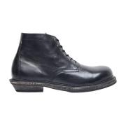 Gekreukeld Leren Veterschoenen Our Legacy , Black , Heren