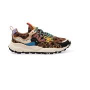 Suède Damessneakers in Wit/Zwart/Beige Flower Mountain , Multicolor , ...