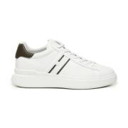 Witte Leren Sneakers met Memory Fussbett Hogan , White , Heren